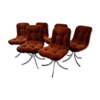 Suite of 6 chairs of italian vintage design year 1970