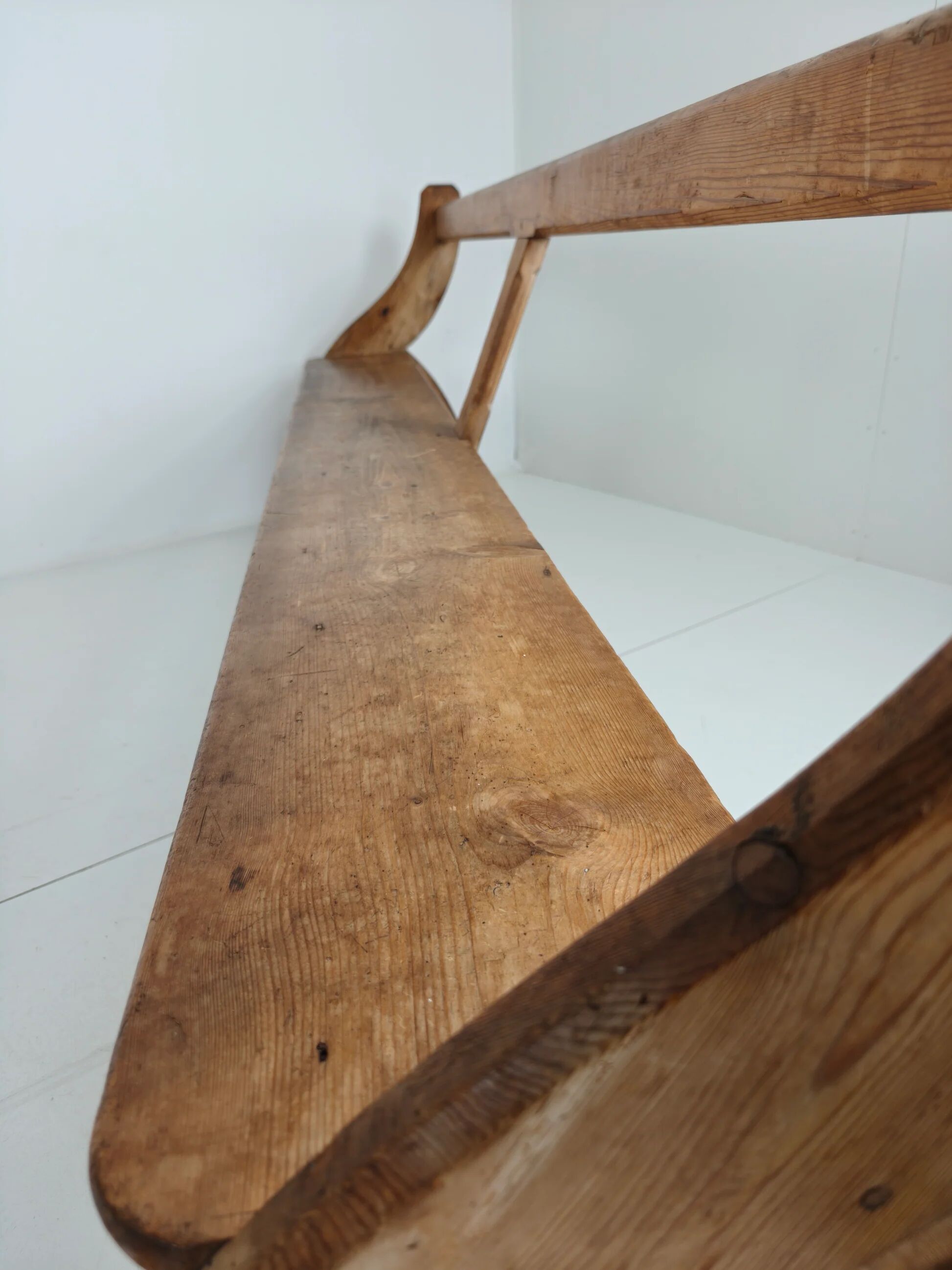 Victorian pitch pine school benches – circa 1900, England