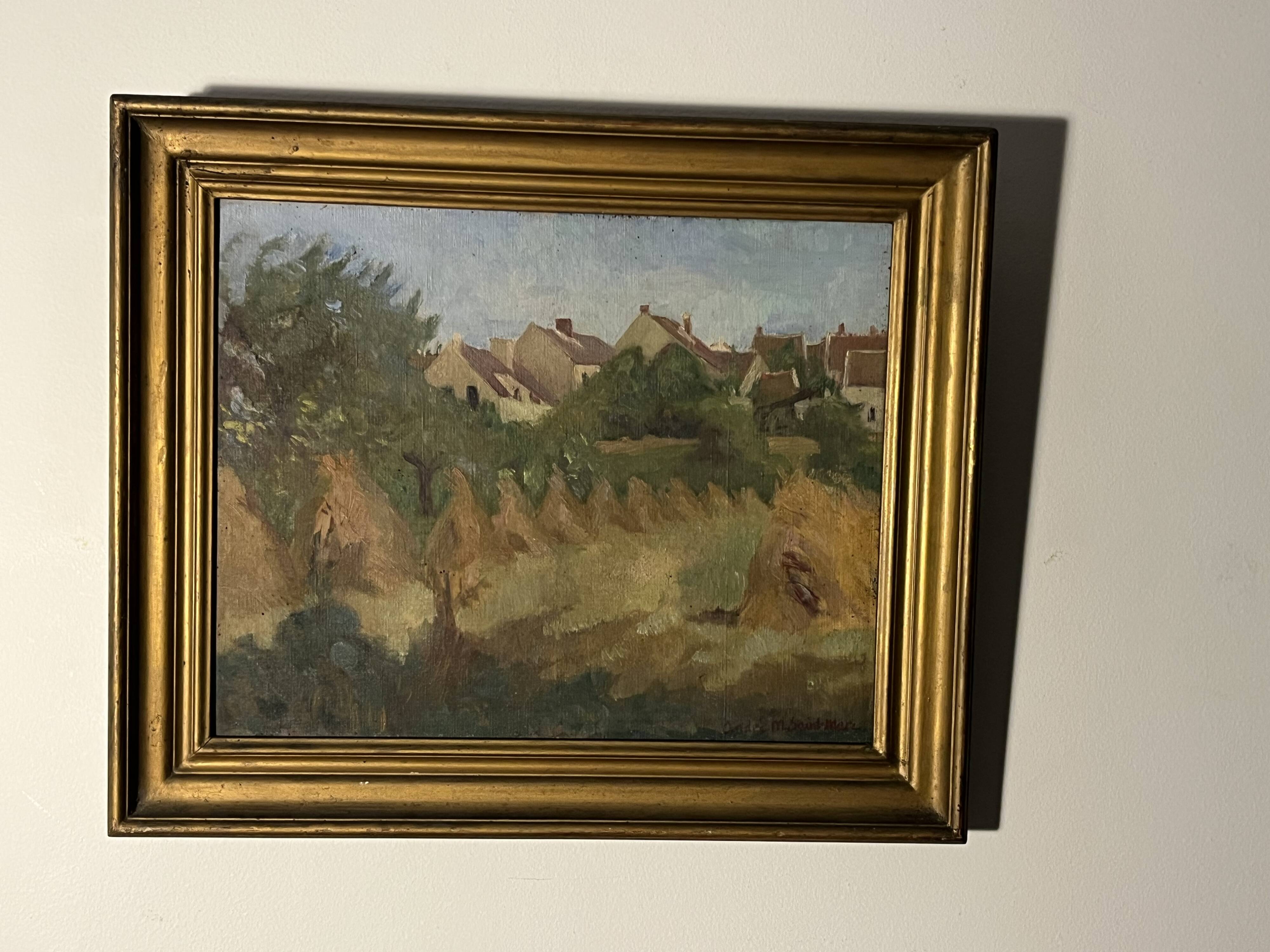 André Meaux Saint-Marc "rural landscape" Oil on canvas signed