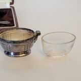 Pair of silver metal Orbrille salerons