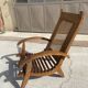 Set of 4 vintage armchairs in cane and wooden slats 1950