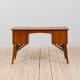 Danish mid century teak desk on sculptural base, 1960s.