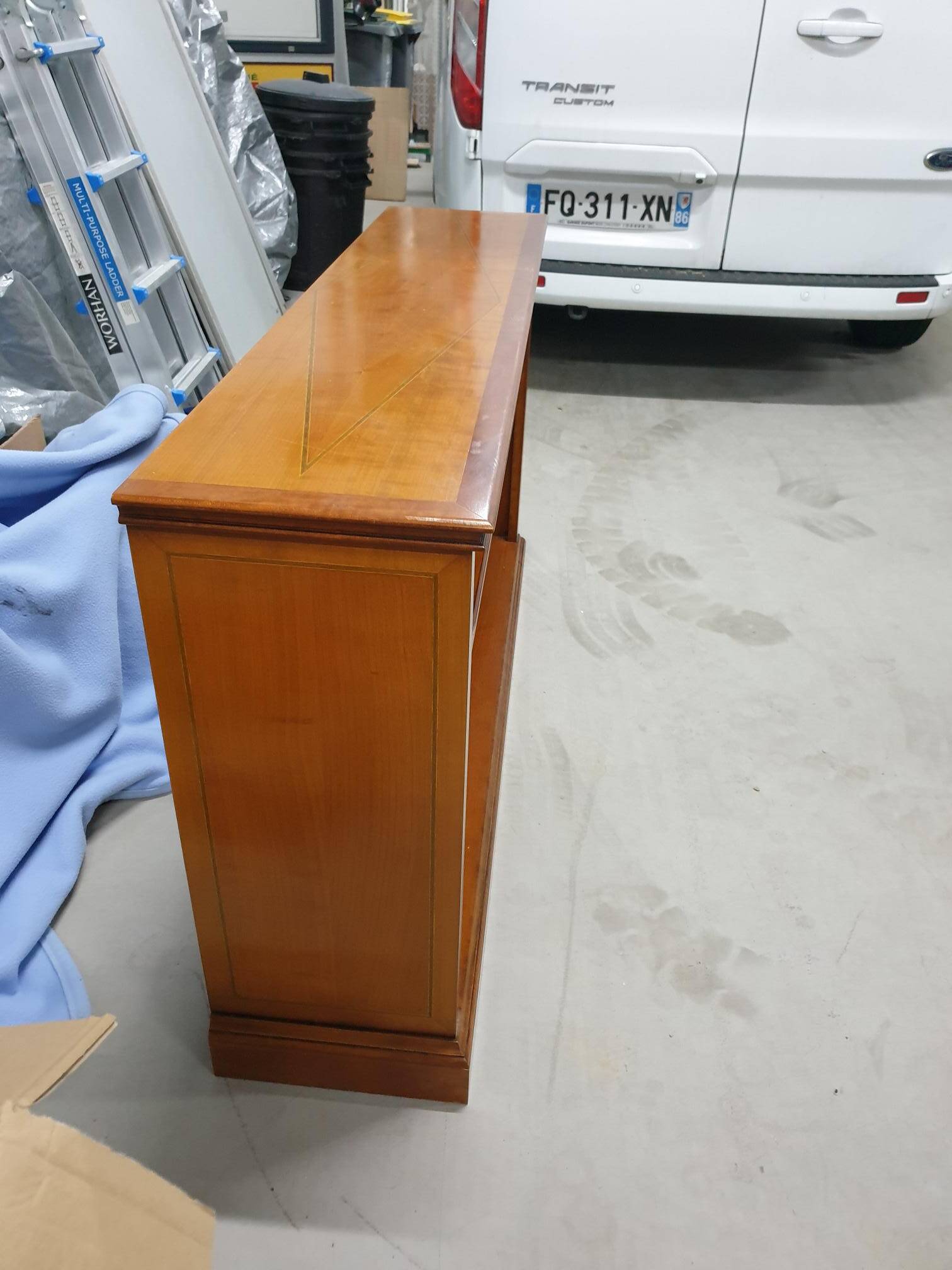 Console - shelf - library in cherry wood