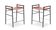 Contemporary bar stool in natural tobacco leather and black metal.