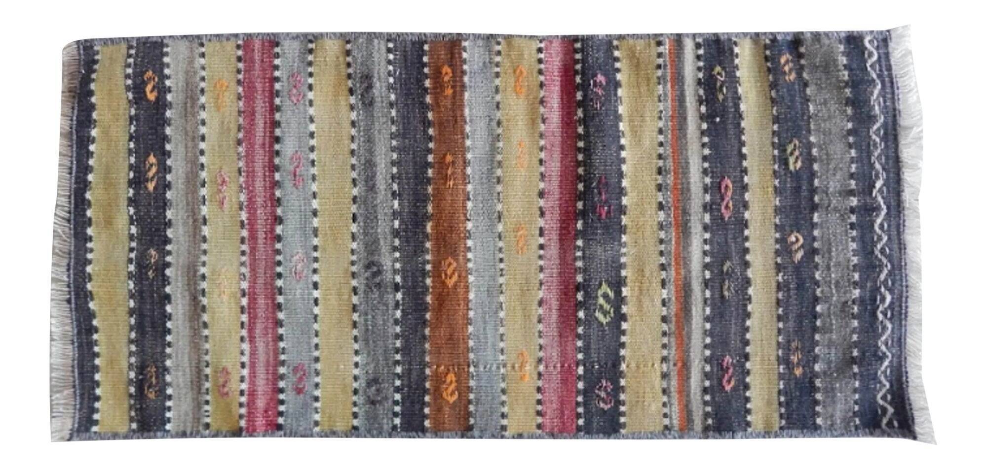 Vintage Turkish hallway rug 41x85 cm