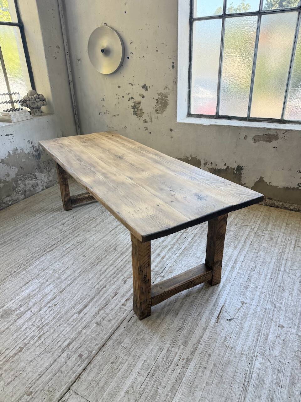 1950s pine farmhouse table 220cm