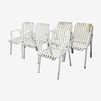 Lot of 5 garden chairs