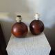 2 wooden lamp bases