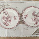 Set of 2 flat plates from the early 20th century, Sarreguemines, Mulhouse model