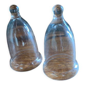 Duo of glass bells