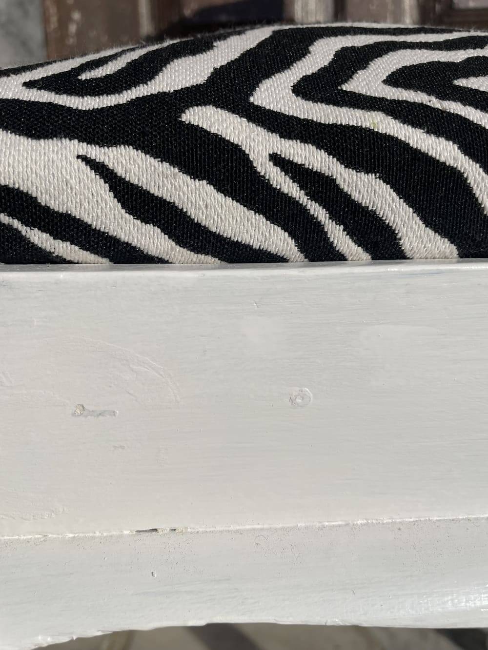 Antique Baroque chair redesigned in Zebra fabric