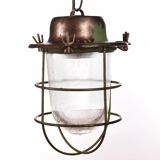 Industrial cage lamp green