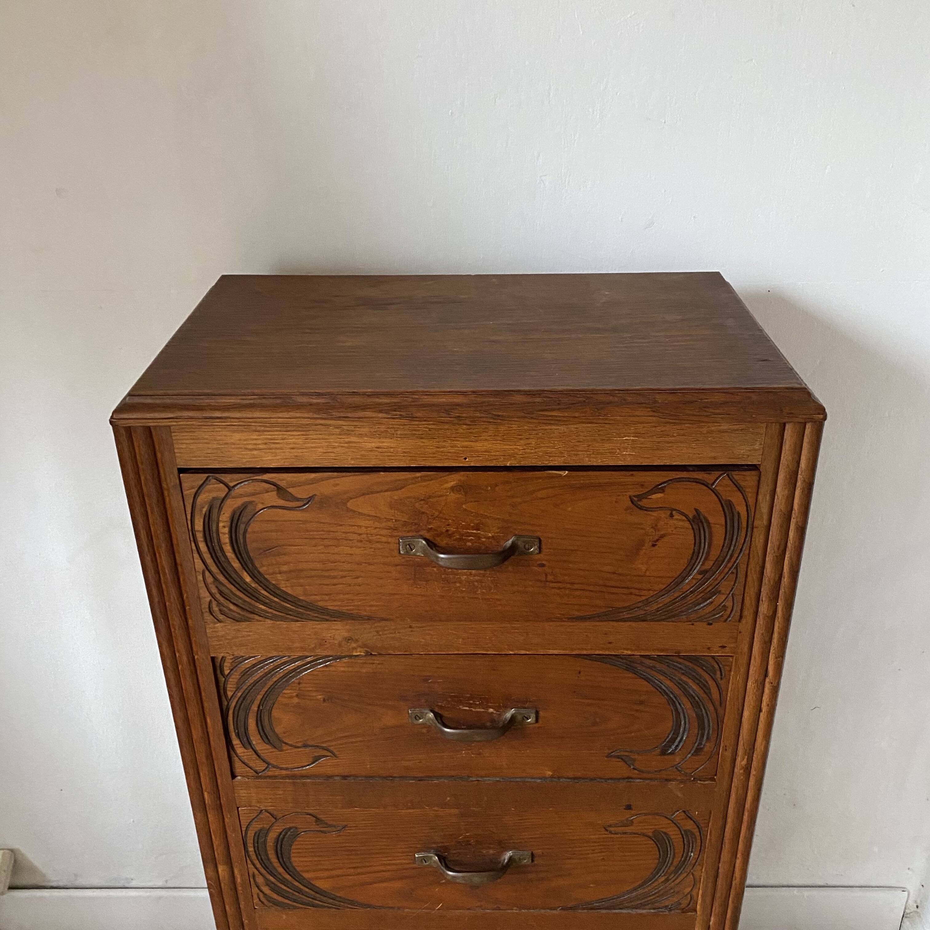 Art deco chest of drawers, 5 drawer chest