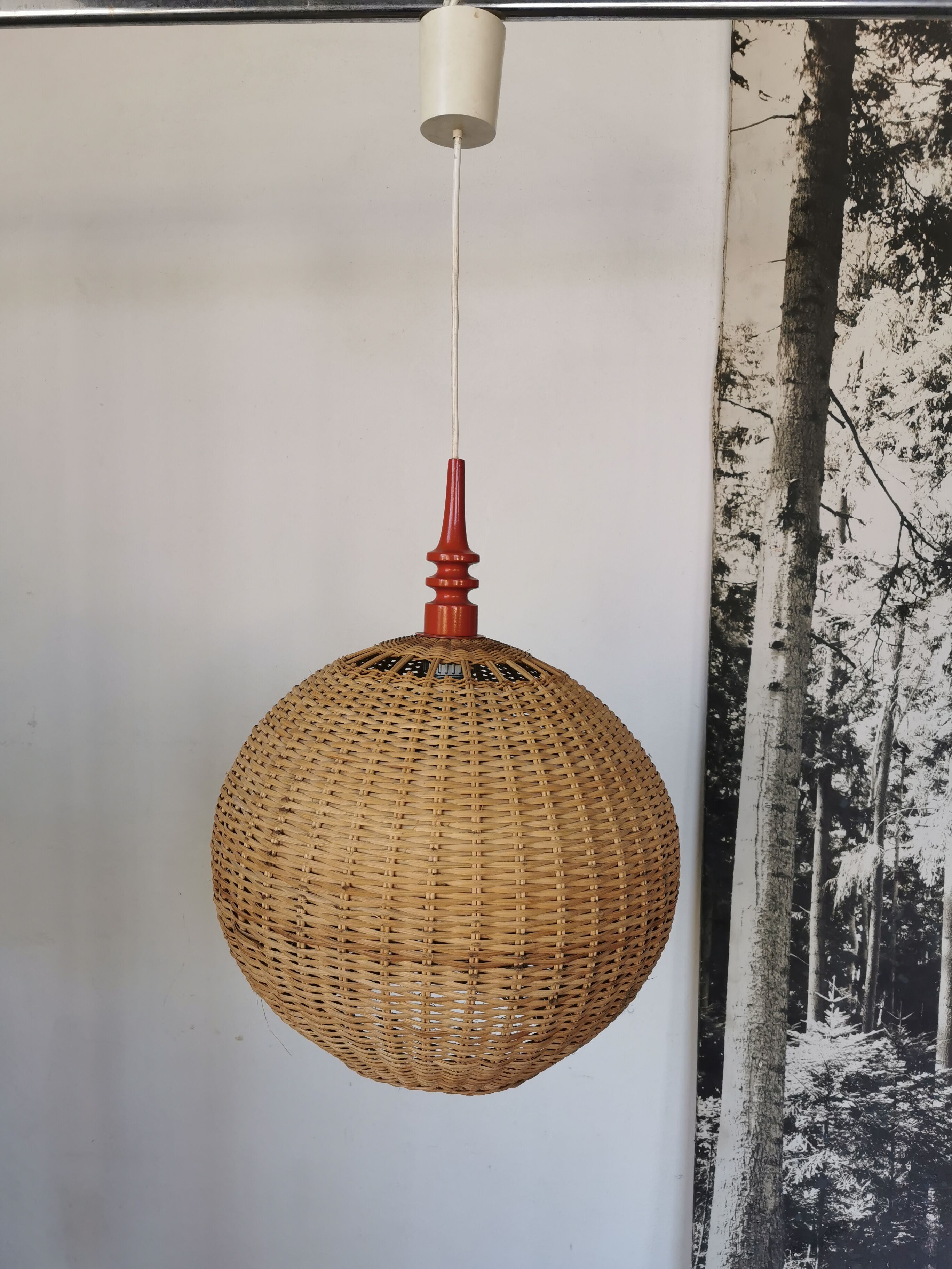 Rattan ball suspension