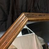 Octagonal vintage wooden mirror