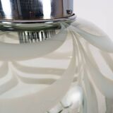 1970s Smoke Grey Textured / Striped Murano Italian Glass Pendant Lamp