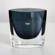 Small artistic blue vintage glass vase from the mid-century, Europe, 1970s.
