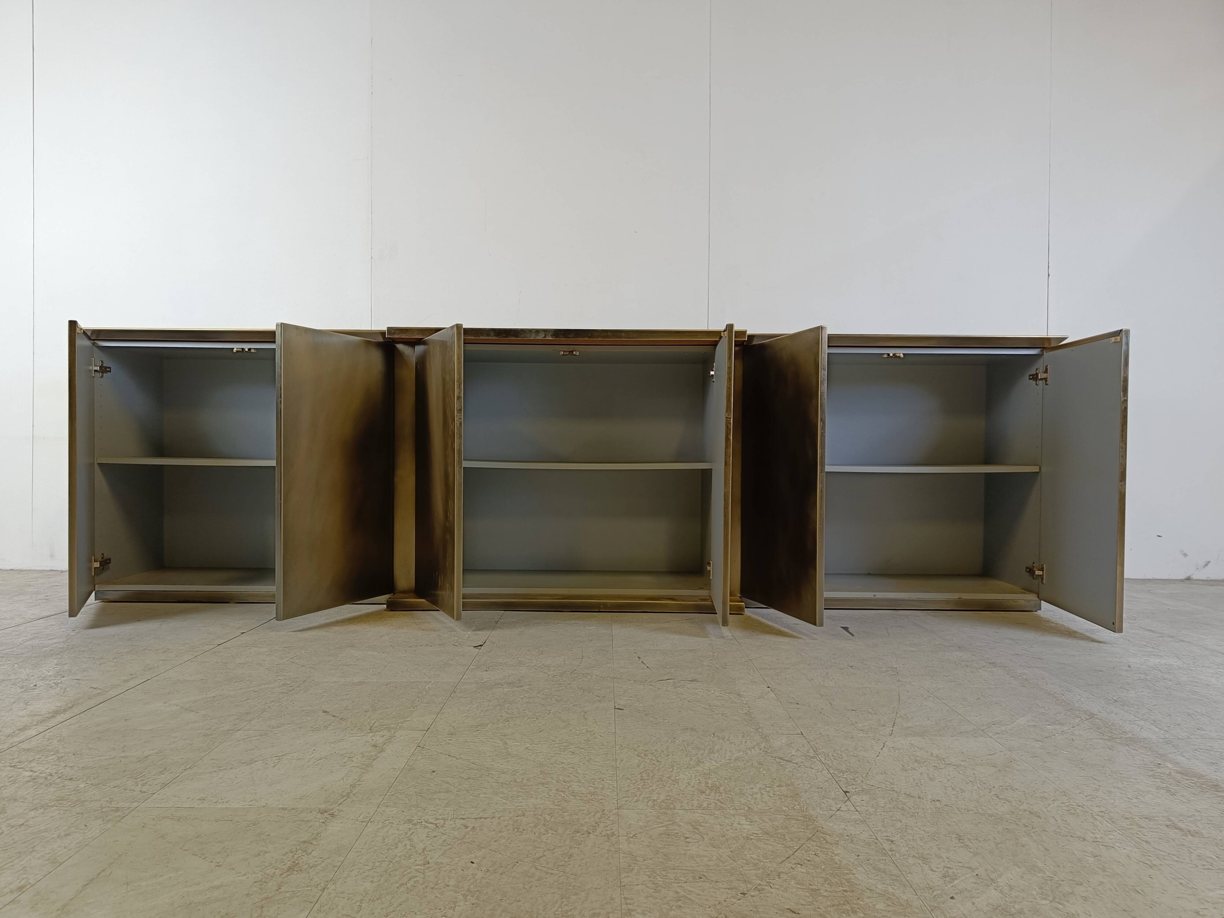Enfilade XL en laiton par Belgochrom, 1980