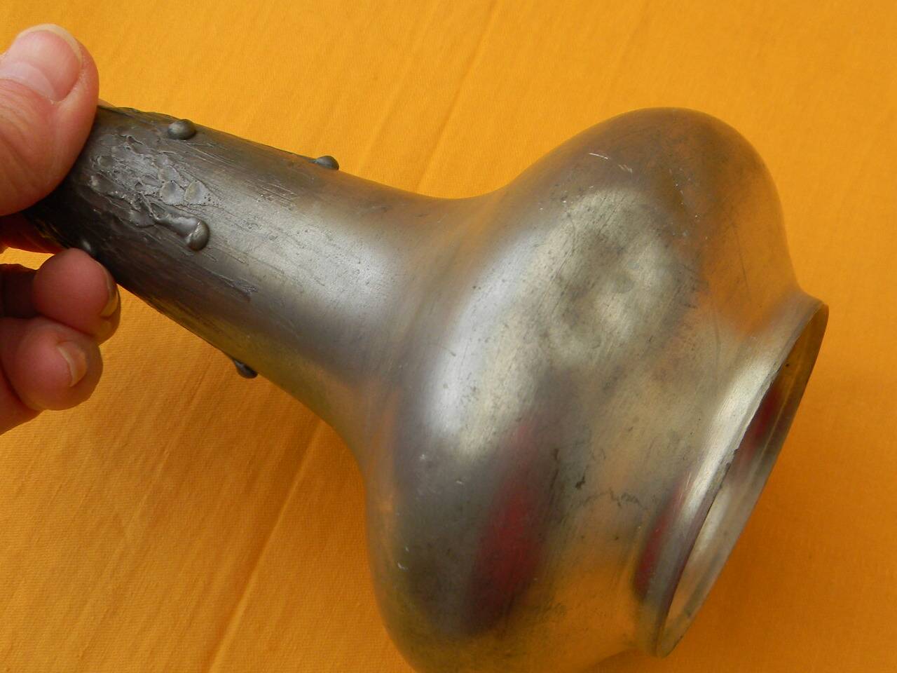 Small art deco pewter vase signed peltro.