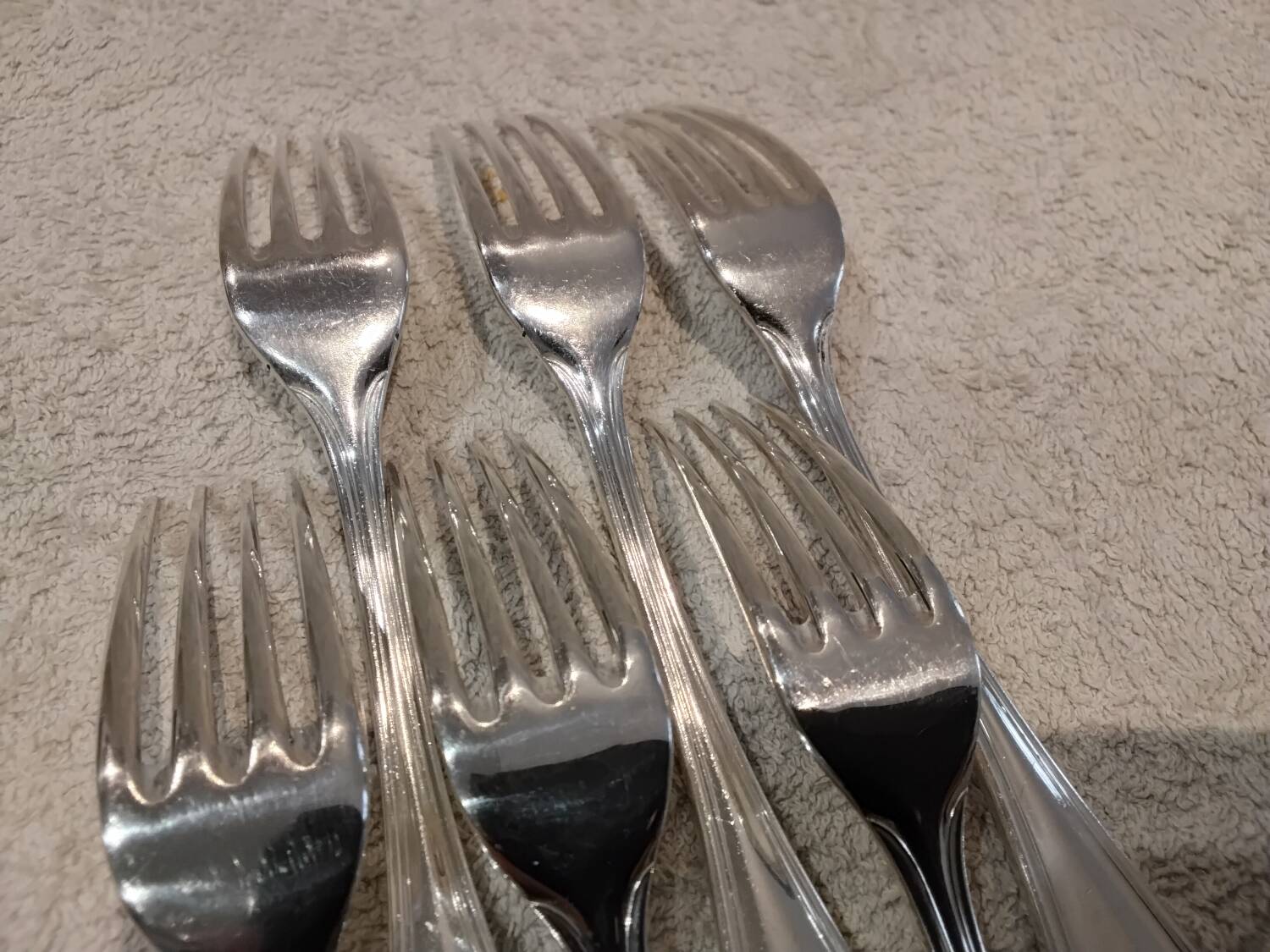 6 silver-plated dessert forks by Christofle, Albi pattern