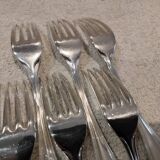 6 silver-plated dessert forks by Christofle, Albi pattern