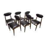 6 Teak chairs with oval back