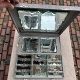 Beveled mirror glass - knife holders, bottle coasters