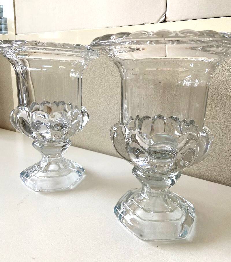 Elegant Pair of New Médicis Vases Decorative Glass Candle Holders