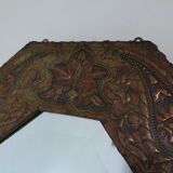 Bevelled handmade mirror in old repulsed copper - 54x45cm
