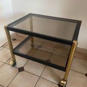 rolling dessert cart in Hollywood Regency style