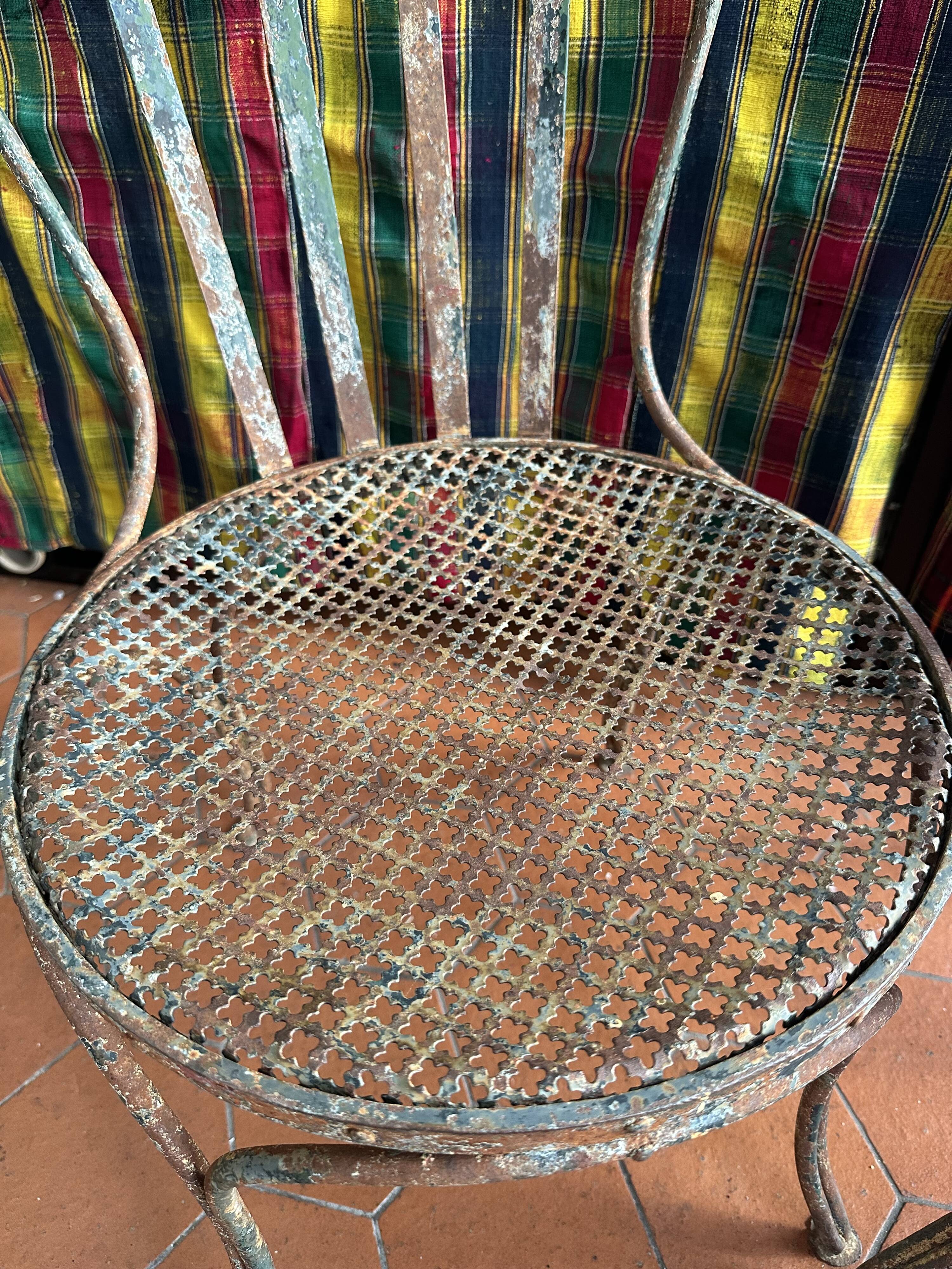 Chaise de jardin en fer peint XIXe