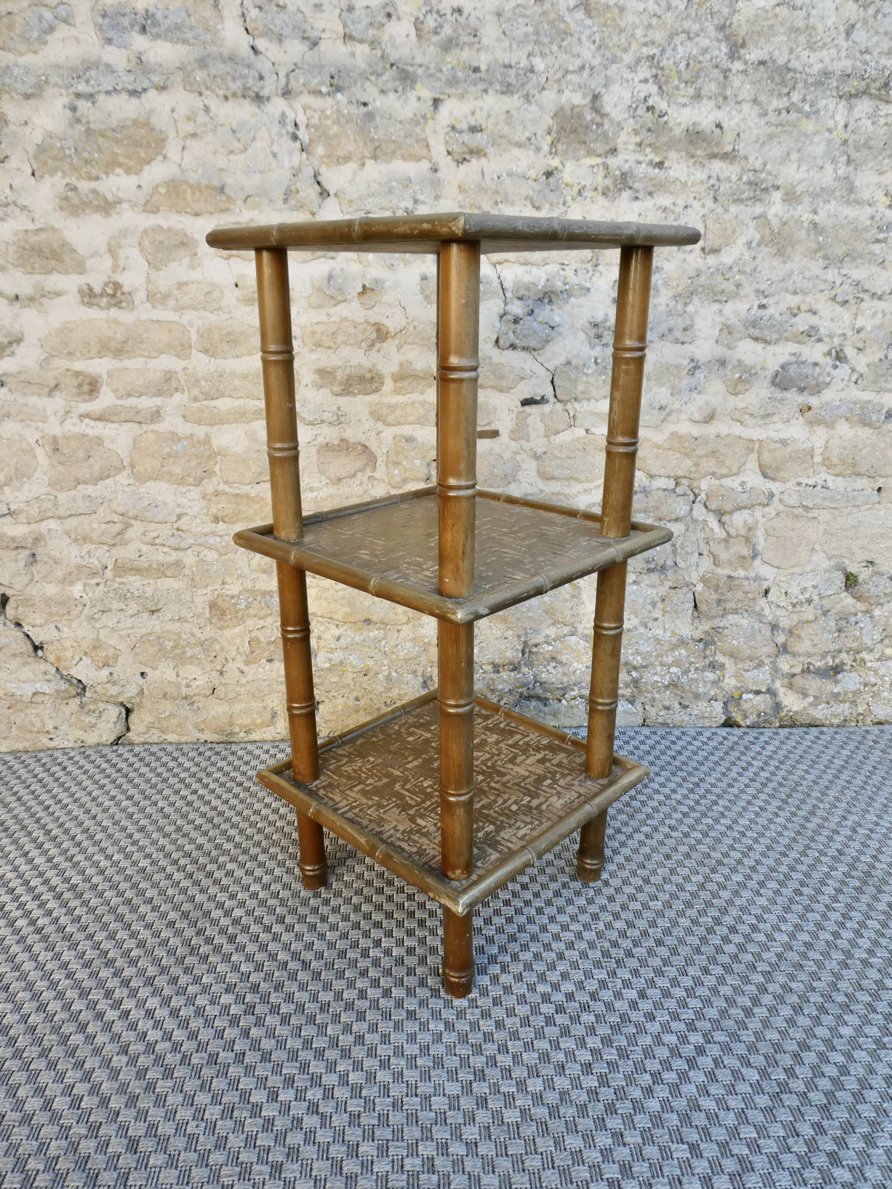 Bamboo shelf and rattan weaving