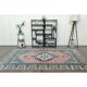 1970s Turkish Oushak Handmade Wool Cotton Pink Blue Area Rug 196x286