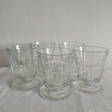 5 old vintage water glasses from the 70s, perfect condition