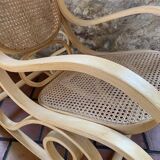 Rocking chair with cane seat and backrest