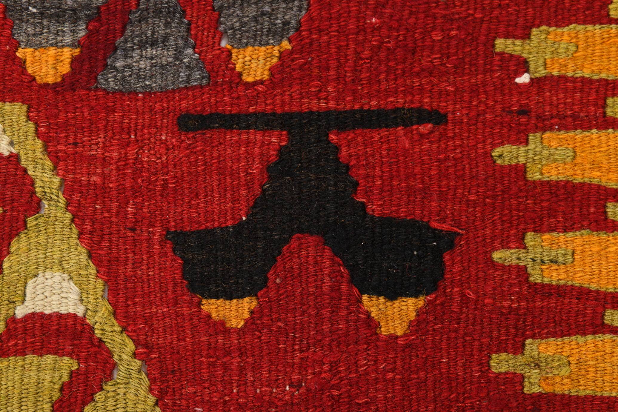 Turkish Red & Orange Tribal Vintage Kilim Rug, 168x295Cm