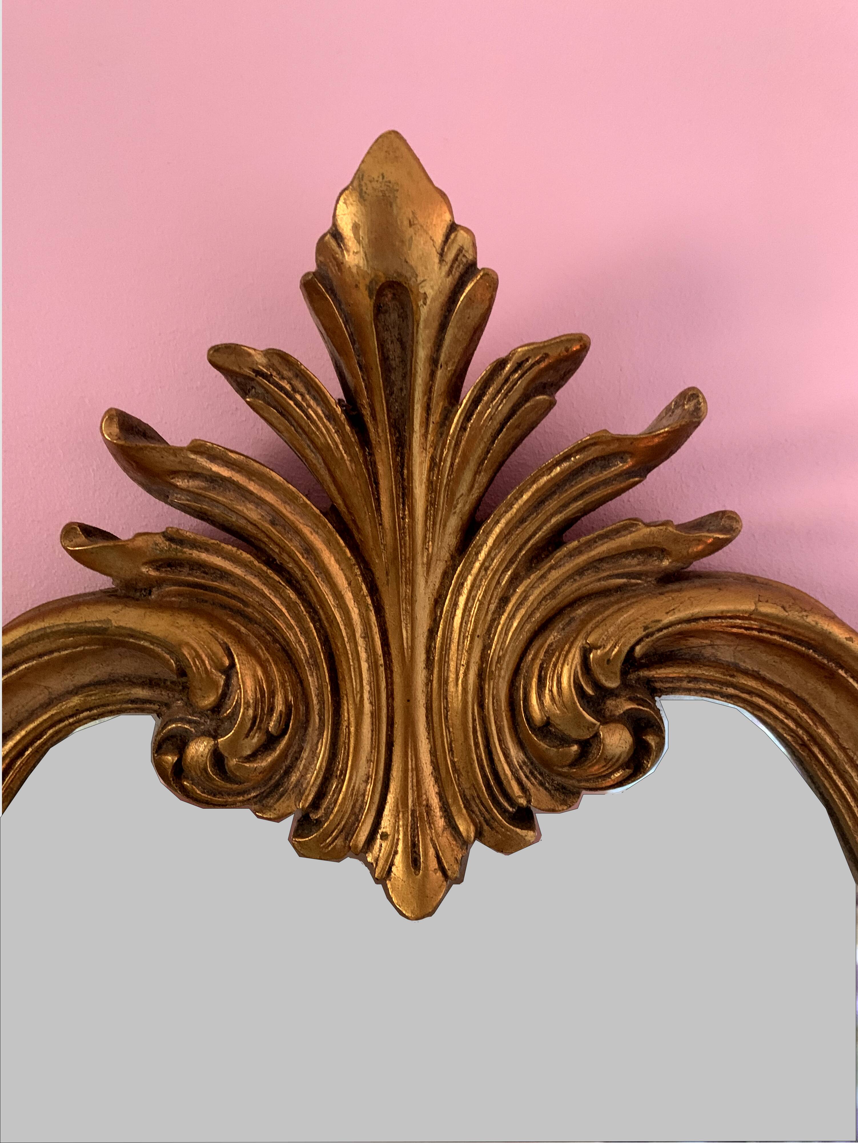 Old Italian mirror in gilded wood 44x70cm