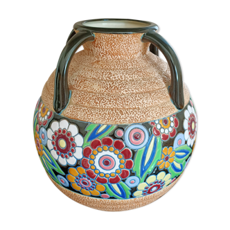 Vase art déco en céramique Impérial Amphora Tchèque