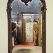 Large antique carved wooden mirror – Louis XV style – late 19th century
