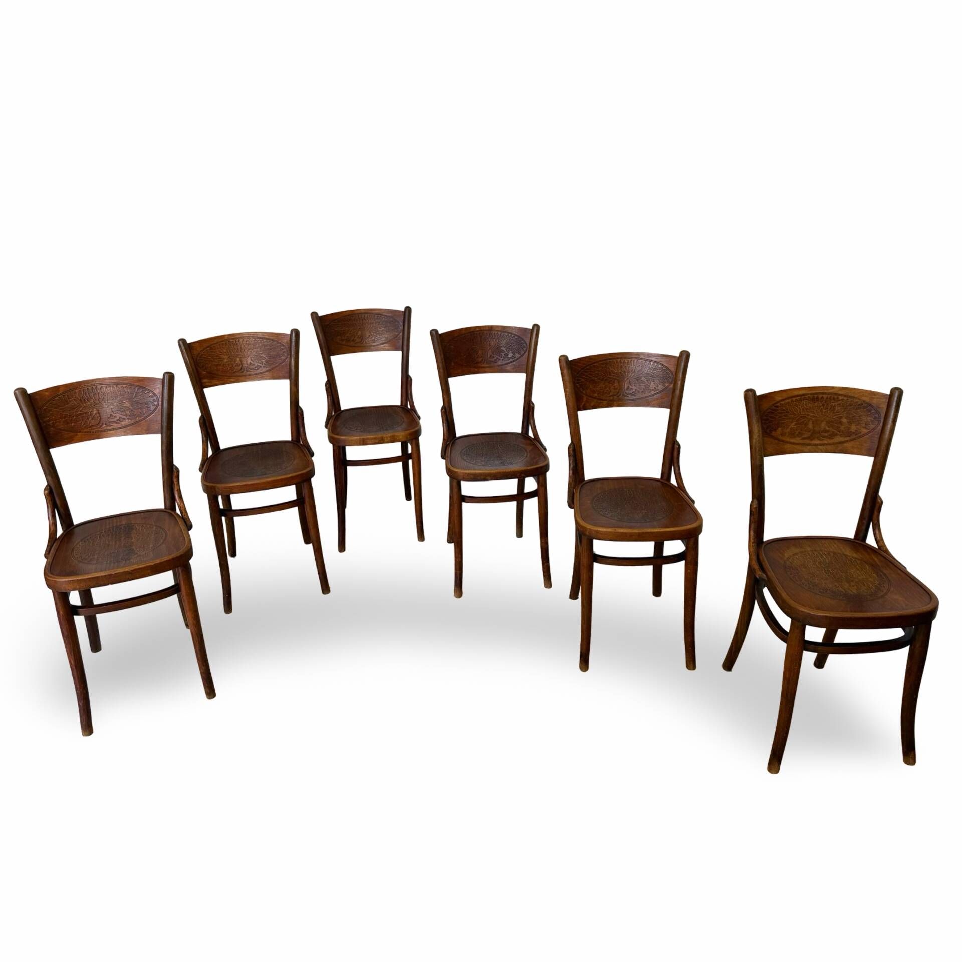 Set of six Authentic antique bentwood chairs, Antonio Volpe