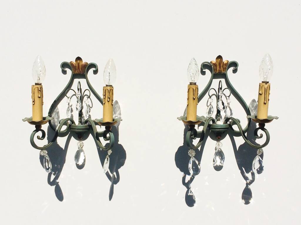 Pair of vintage neoclassical wall lights from the 50s.
