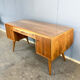 Desk with glass top, walnut, 1950s