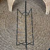 Old metal magazine rack with yellow scoubidou vintage retro 1950s-60s