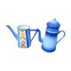 Old enamelled coffee makers old blue vintage kitchen popular art