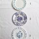 Assiettes plates bleu vintage