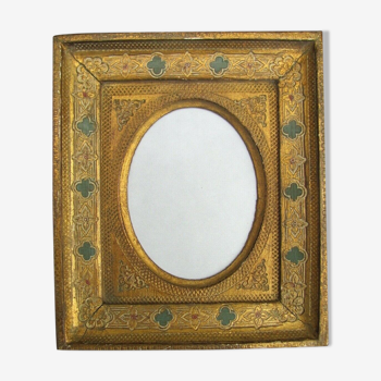 Photo frame - medallion - gilded wood