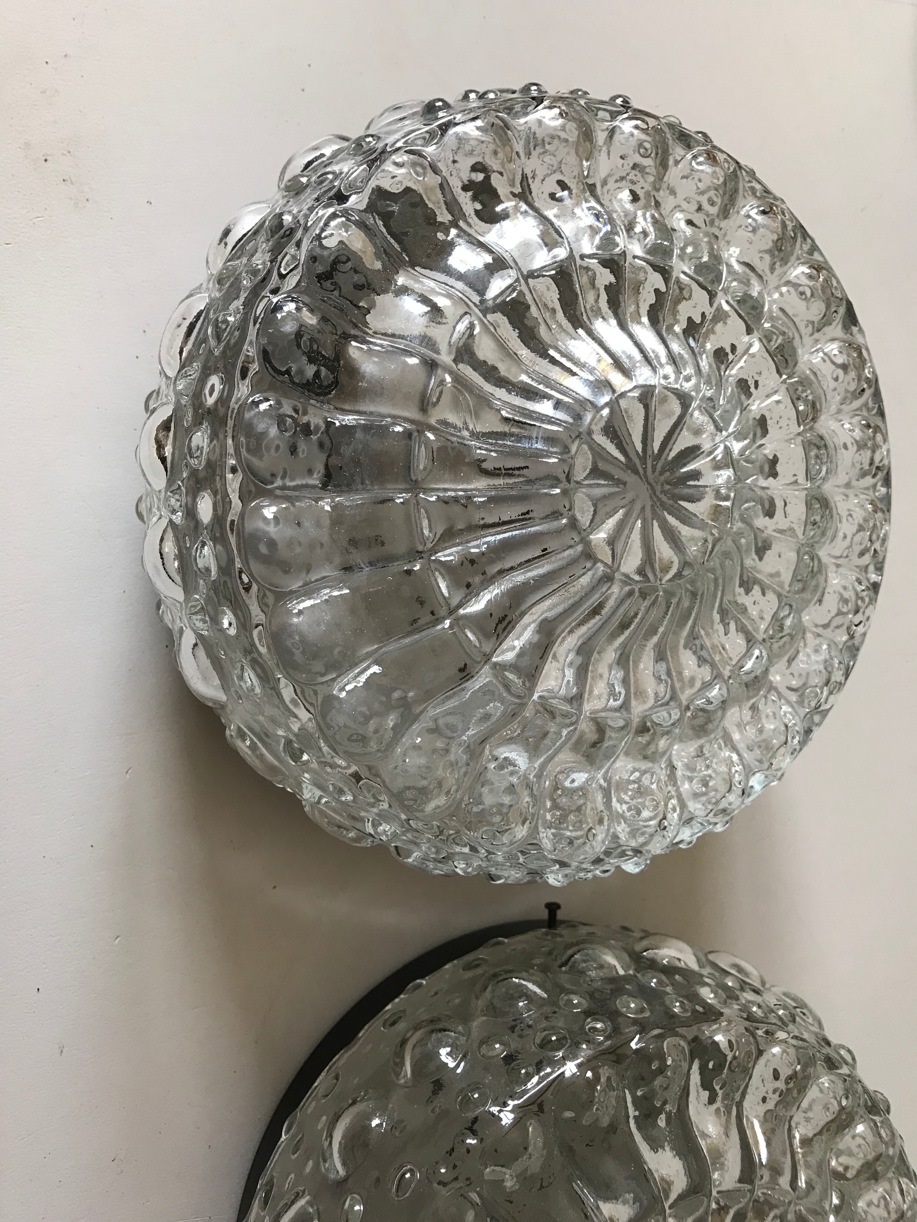 Glass ceiling light circa 1960