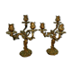 Pair of bronze chandeliers in rockery style