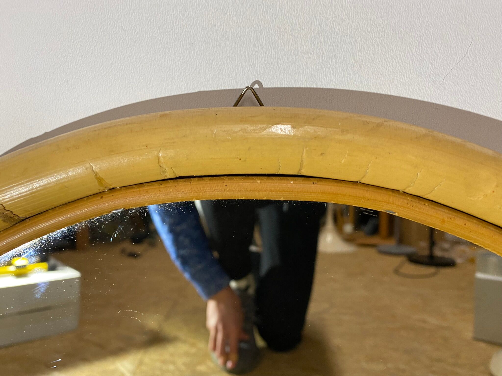 Vintage Round Rattan Mirror From Denmark | Scandinavian BOHO Mirror