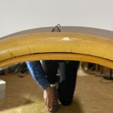 Miroir rond vintage en rotin du danemark | miroir boho scandinave